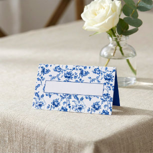 Elegant delftware Floral vintage style Border Name Place Card