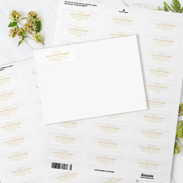 Elegant Delicate Gold Calligraphy Return Address (Creator Uploaded)