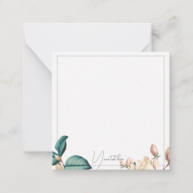  elegant  delicate magnolia flower note card (Front)