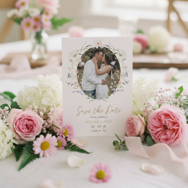 Elegant Delicate Watercolor Wildflower Wedding Save The Date (Creator Uploaded)
