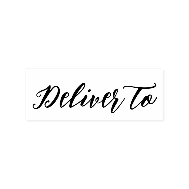 Elegant "Deliver To" Pretty Script Rubber Stamp  (Imprint)