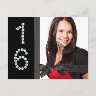 Elegant Deluxe 3 Photo Sweet 16th Birthday Invitation