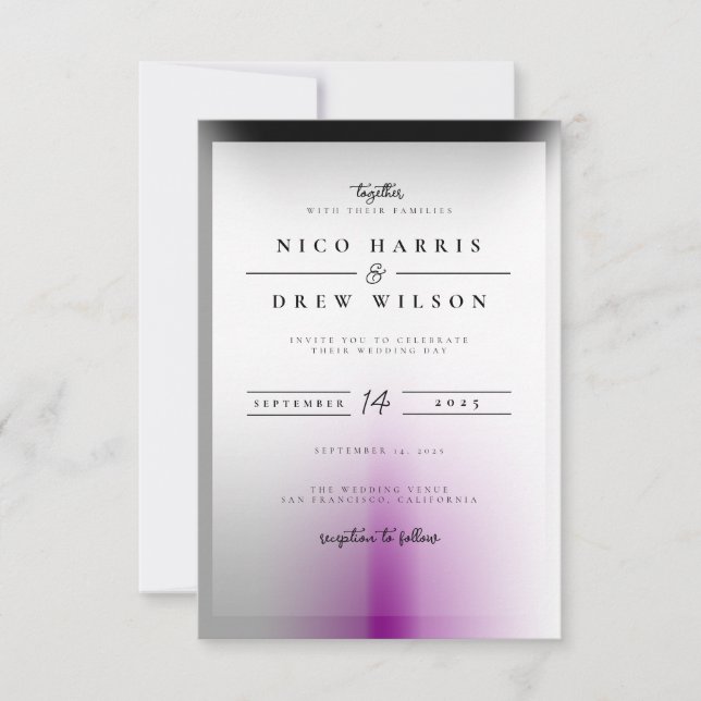 Elegant Demisexual Pride Wedding  Invitation (Front)