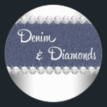 Elegant Denim and Diamonds Stickers<br><div class="desc">Elegant blue denim and diamonds stickers.</div>