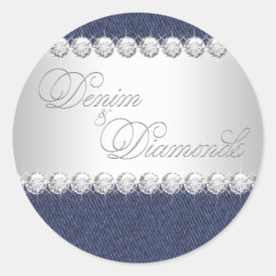 Elegant Denim and Diamonds Stickers