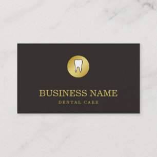Elegant Dental Care Modern Gold Circle Dentist Business Card