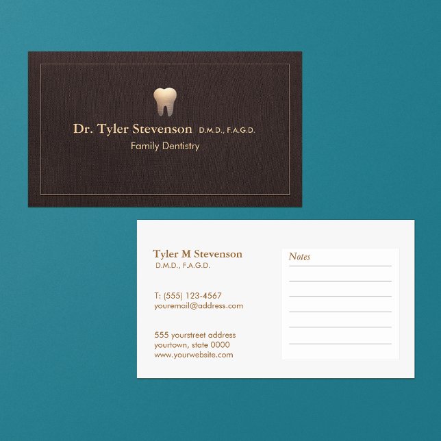 Elegant Dentist Tooth Logo Office Appointment Card (Creator Uploaded)