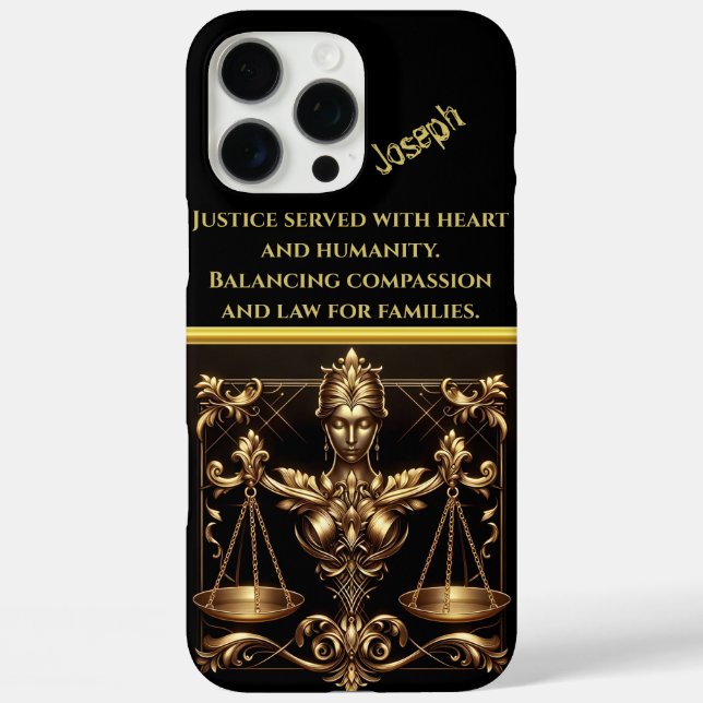 Elegant Depiction of Lady Justice in Golden Tones Case-Mate iPhone Case (Back)