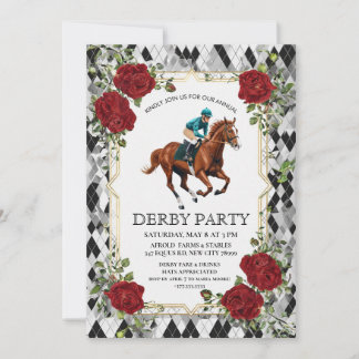 Elegant Derby Party Invitation with Horse Racing I