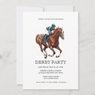 Elegant Derby Party Invitation with Horse Racing I