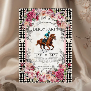 Elegant Derby Party Invitation with Horse Racing I