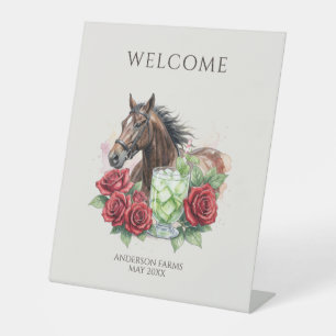 Elegant Derby Party Pedestal Sign