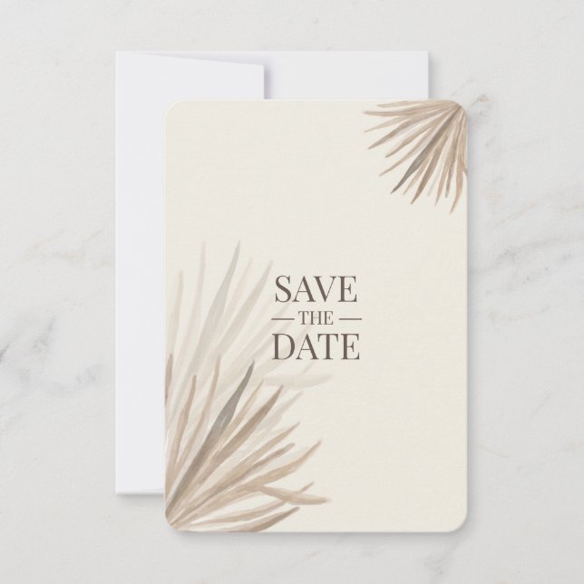 Elegant Desert Palms Save The Date Cards (Front)