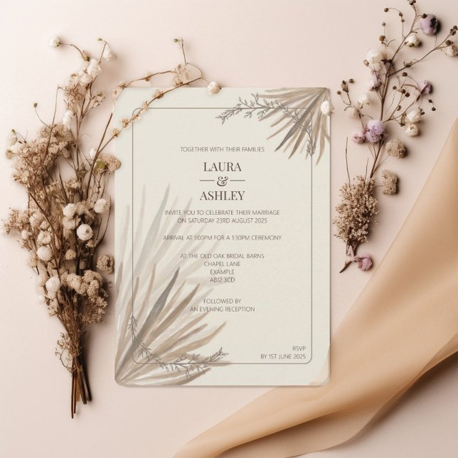 Elegant Desert Palms Wedding Invitation (Creator Uploaded)