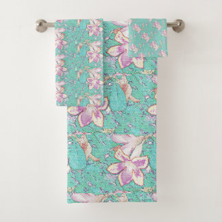 Elegant Desert Rose Adenium Summer Oasis Beach Fun Bath Towel Set