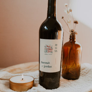 Elegant Desert Terra Cotta Personalized Wedding Wine Label