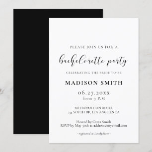 Elegant design Bachelorette Party Invitation