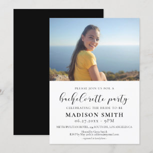Elegant design Bachelorette Party photo Invitation