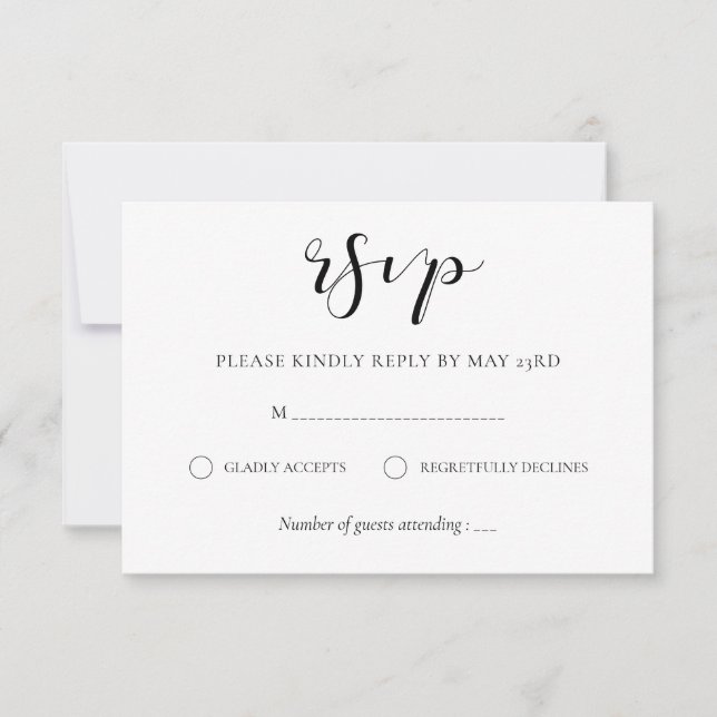 Elegant design RSVP card (Front)
