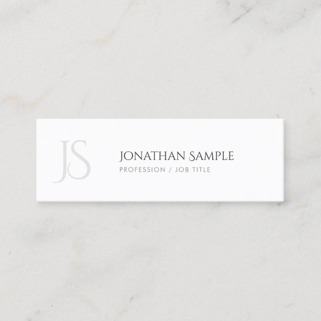 Elegant Design Simple Chic Trendy Monogram Mini Business Card (Front)