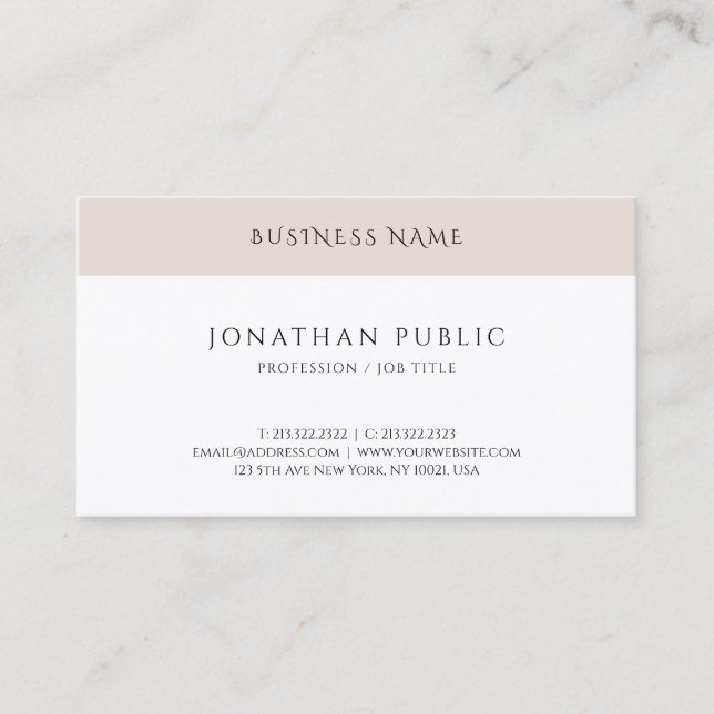 Elegant Design Simple Template Professional Business Card (Front)