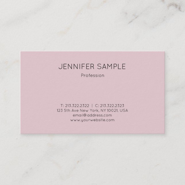 Elegant Design Sleek Professional Modern Plain Business Card (Front)