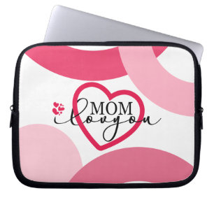 Elegant design Text Mom I Love You With Heart Laptop Sleeve