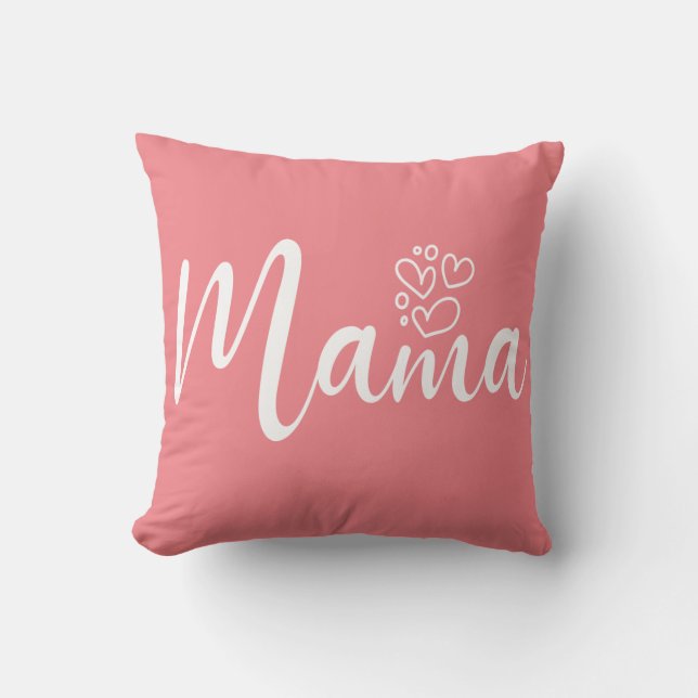 Elegant design Text Mom Typography Throw Pillow (Front)