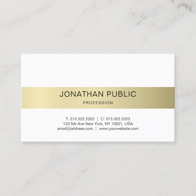 Elegant Design Trendy Minimalistic Modern Plain Business Card (Front)