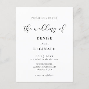 Elegant design wedding invitation postcard