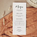 Elegant design wedding menu card<br><div class="desc">An elegant design collection,  ideal for a chic and modern wedding. Fully customizable text colours.</div>