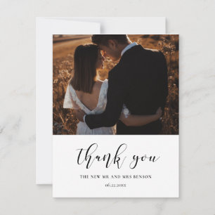 Elegant design wedding photo thank you card