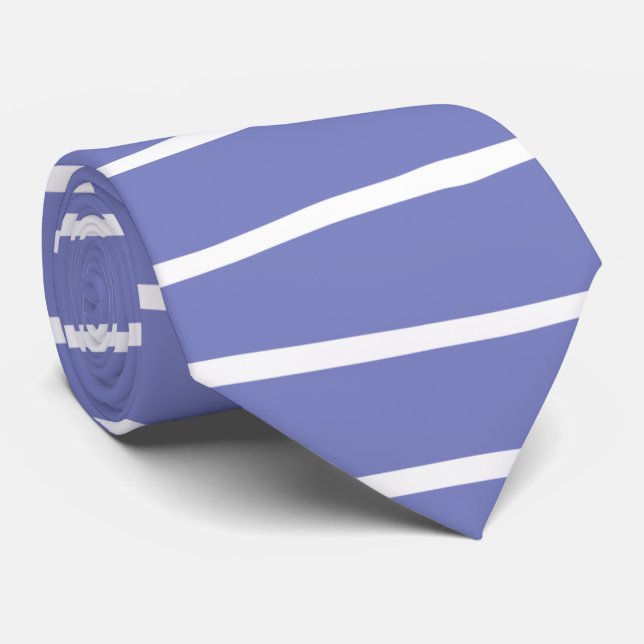 Elegant design white lines blue pattern for him tie (Rolled)