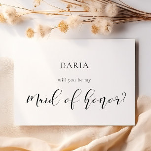 Elegant design Will you be my Maid of honour card