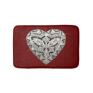 Elegant Designer Heart Bath Mat