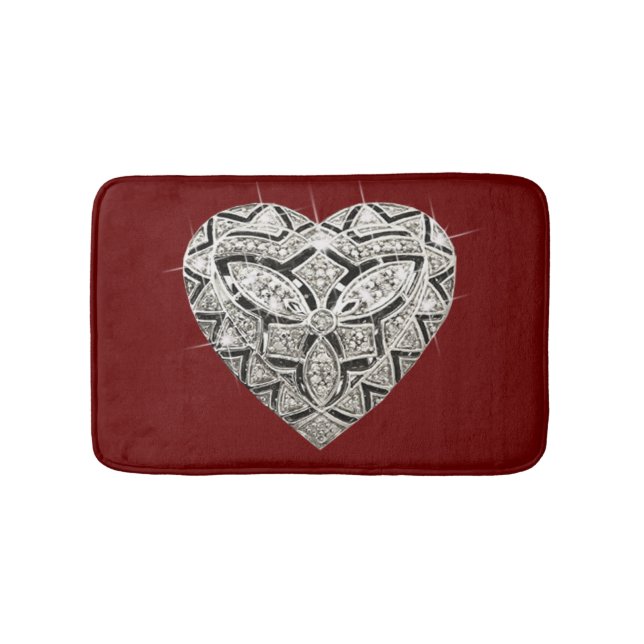 Elegant Designer Heart Bath Mat (Front)