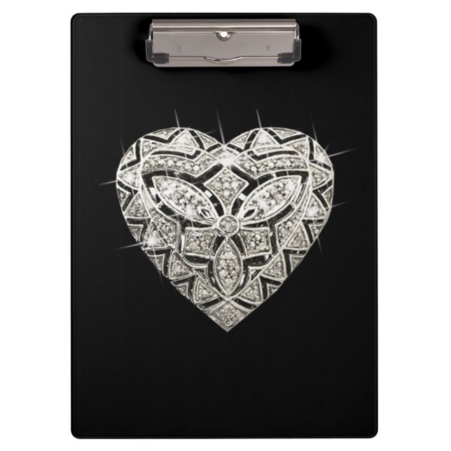 Elegant Designer Heart Clipboard (Front)