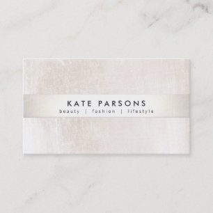 Elegant Designer White Marble and Silver Stripe Business Card