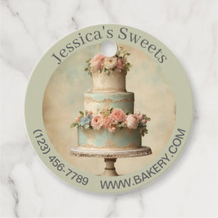 Elegant Dessert Bakery Baker Caterer Wedding Cake Favour Tags