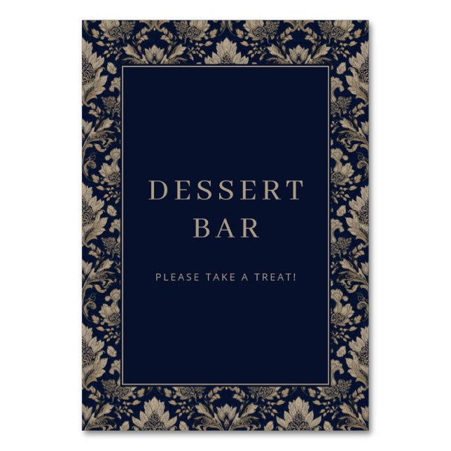 Elegant Dessert Bar Invitation Table Number (Front)