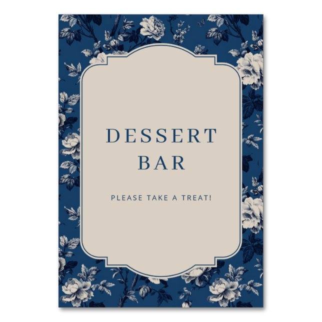 Elegant Dessert Bar Invitation Table Number (Front)