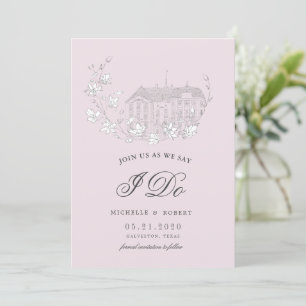 Elegant Destination Floral Photo Save The Date Invitation