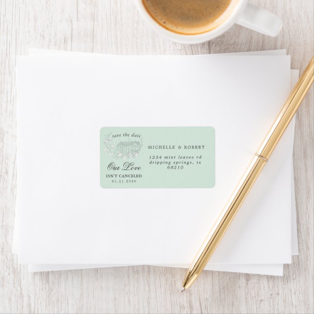 Elegant Destination Floral Save The Date Label (Insitu)
