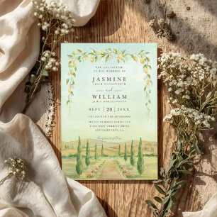 Elegant Destination Italy Rustic QR Code Wedding Invitation