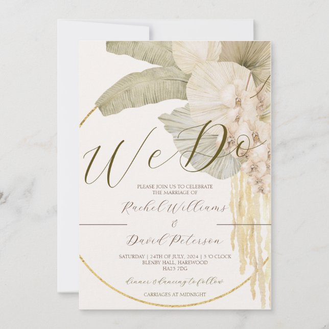 Elegant Destination Wedding Invitation Suite RSVP (Front)