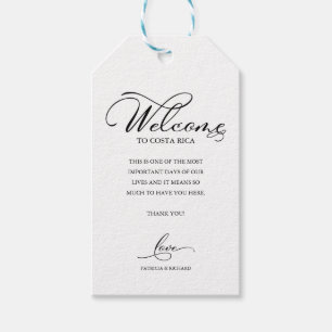 Elegant Destination Wedding Welcome Thank You Gift Tags