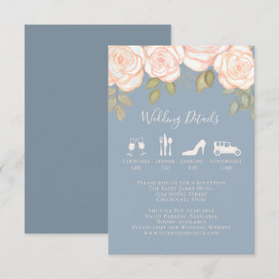 Elegant Details Modern Timeline Dusty Blue Blush Enclosure Card