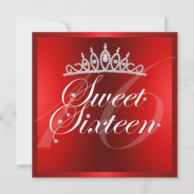 Elégant Diamant Rouge Tiara Invitation Anniversair (Devant)