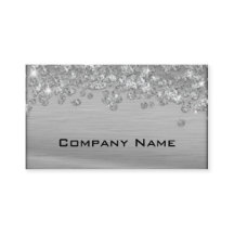 Elegant Diamond Appeal Silver Business Card
