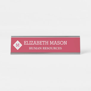Elegant Diamond Customizable Desk Name Plate